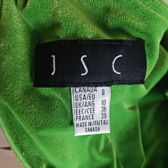 Vintage S/M Womens JSC Lime Green Halter Dress Velour Summer Short 80s/90s Y2K - Picture 7 of 8